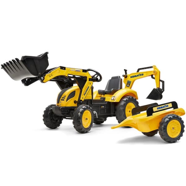 FALK Traktor na Pedały Komatsu Koparko-Ładowarka z Przyczepą 3-7 lat - 007