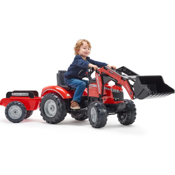 FALK Traktor na Pedały Massey Ferguson 8740S z Łyżką i Przyczepą 3-7 lat - 009