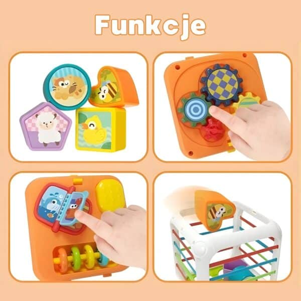 WOOPIE BABY Kostka Edukacyjna Sorter 4w1 Kształty 18m+ - 002