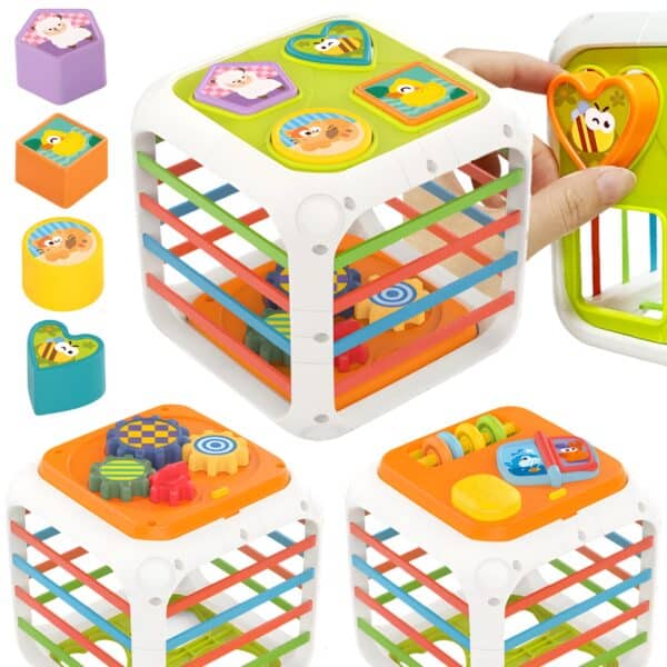 WOOPIE BABY Kostka Edukacyjna Sorter 4w1 Kształty 18m+ - 003