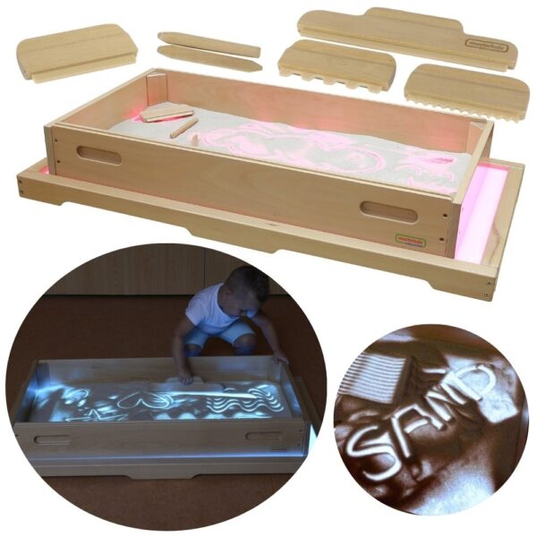 export MASTERKIDZ Prostokatna Taca Do Zabawy Piaskiem Do Panelu Świetlnego LED STEM