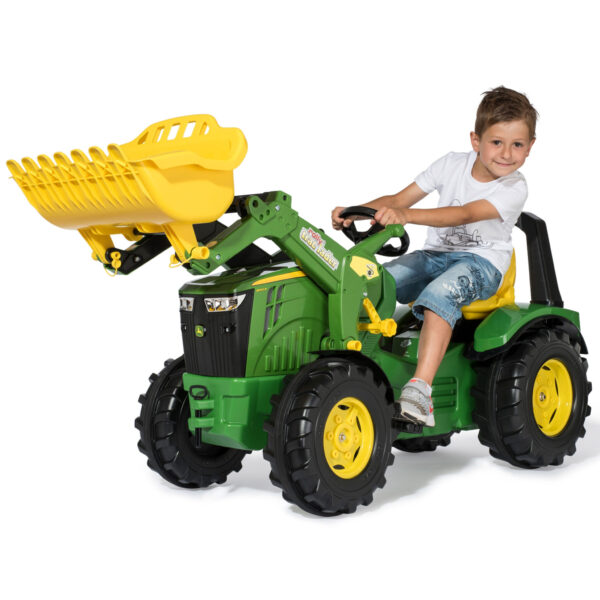export RollyX-Trac Premium John Deere Traktor na Pedały Łyżka Ciche Koła 3-10 Lat do 50kg Rolly Toys - Zielony