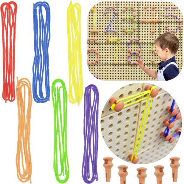 export MASTERKIDZ Zestaw Kołeczki i Sznurki - Do Tablicy Naukowo-Kreatywnej STEM
