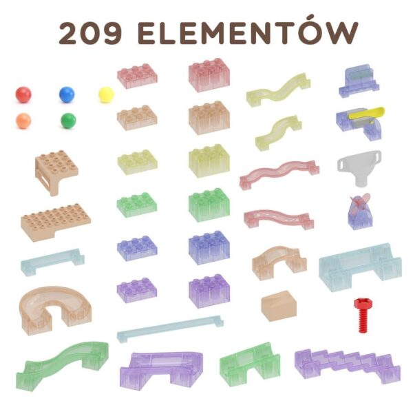 MASTERKIDZ Zestaw Konstrukcyjny Tor dla Piłek Tablica STEM 209elementów - 003