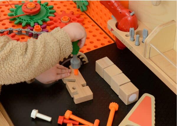 MASTERKIDZ Drewniany Warsztat XXL Montessori STEM z Narzędziami + Akcesoria - 007