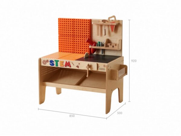 MASTERKIDZ Drewniany Warsztat XXL Montessori STEM z Narzędziami + Akcesoria - 013