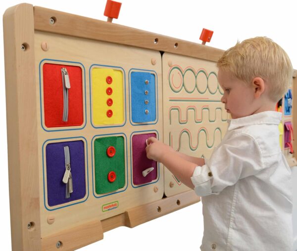 MASTERKIDZ Tablica Ścienna Otwieranie I Zamykanie Zamków Suwaki Guziki Montessori - 001