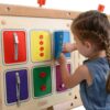 MASTERKIDZ Tablica Ścienna Otwieranie I Zamykanie Zamków Suwaki Guziki Montessori - 004