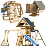 AXI Mitch play tower - Duży Plac Zabaw Drewniany Zjeżdżalnia Hustawki Ścianka Wspinaczkowa + Wieża - 001
