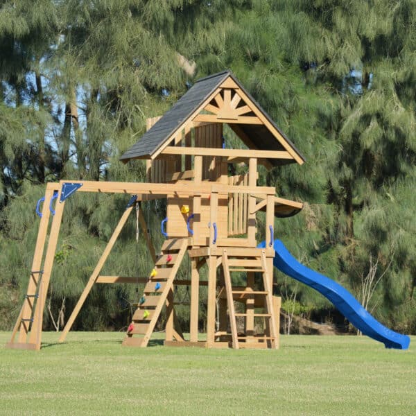 AXI Mitch play tower - Duży Plac Zabaw Drewniany Zjeżdżalnia Hustawki Ścianka Wspinaczkowa + Wieża - 004