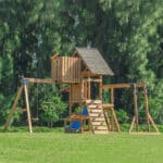 AXI Mitch play tower - Duży Plac Zabaw Drewniany Zjeżdżalnia Hustawki Ścianka Wspinaczkowa + Wieża - 005