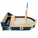 AXI Drewniana Piaskownica Statek Piracki Doris ze Schowkiem + Pokrowiec 153 cm - 013