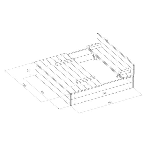 Axi Piaskownica Ella 100 x 95 z Ławeczkami Szara - 011