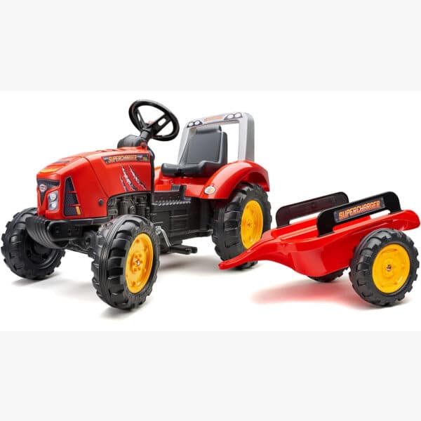 FALK Traktorek Red Supercharger na Pedały z Przyczepką Otwierany od 3-7 Lat - 009