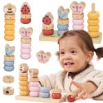 Układanka Drewniana Liczby i Kolory Wiosenny Ogród Montessori Viga - 001