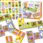 VIGA Edukacyjne Klocki Domino Drewniane gra Farma 28 elementów Montessori - 001