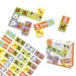 VIGA Edukacyjne Klocki Domino Drewniane gra Farma 28 elementów Montessori - 006