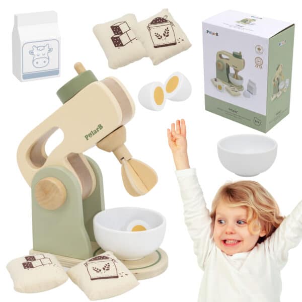 VIGA PolarB Drewniany Mikser Kuchenny Zielony + Akcesoria - 001