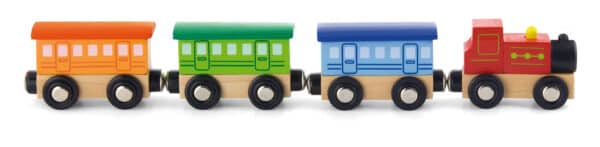 Viga  Drewniany Pociąg Magnetyczny Lokomotywa Wagoniki 3+ - 002
