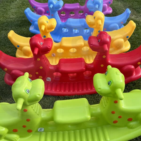 WOOPIE Bujak Wieloosobowy Dino Huśtawka Równoważna Żółta - 007