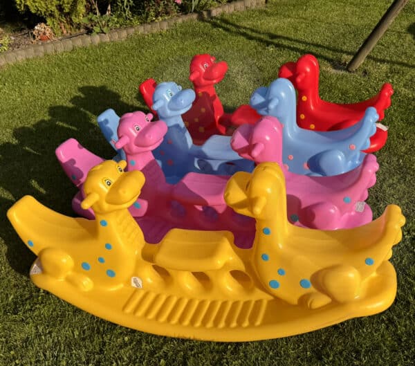 WOOPIE Bujak Wieloosobowy Dino Huśtawka Równoważna Żółta - 009