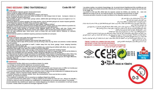 WOOPIE Bujak Wieloosobowy Dino Huśtawka Równoważna Żółta - 011