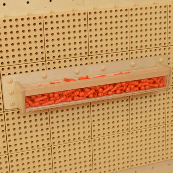 MASTERKIDZ Drewniany Pojemniczek Przezroczysta Ścianka 80 cm do Tablic Naukowo-Kreatywnych STEM - 006