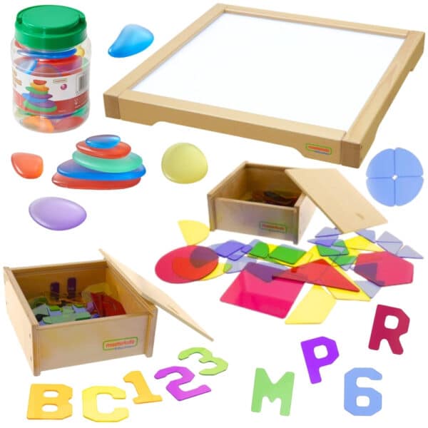 MASTERKIDZ Panel Skrzynia LED Sensoryczna + Zestaw Akcesoriów - 001