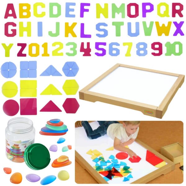MASTERKIDZ Panel Skrzynia LED Sensoryczna + Zestaw Akcesoriów - 003