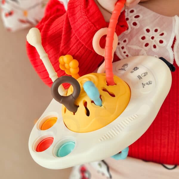 WOOPIE BABY Zabawka Sensoryczna Montessori Gryzak Grzechotka Wielofunkcyjny UFO - 005