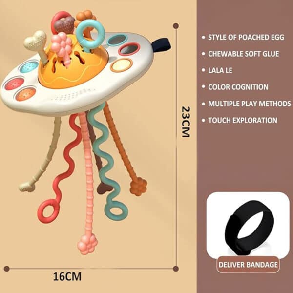 WOOPIE BABY Zabawka Sensoryczna Montessori Gryzak Grzechotka Wielofunkcyjny UFO - 009