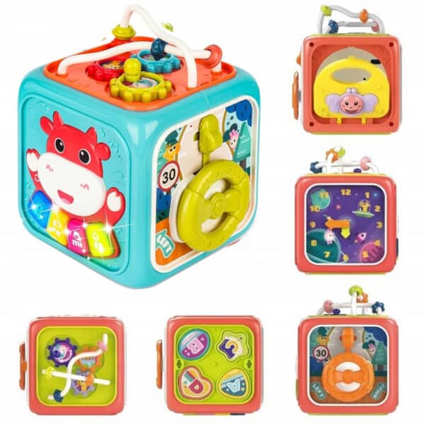 WOOPIE BABY Interaktywna Kostka Sensoryczna Edukacyjna Montessori Sorter 6w1 - 011