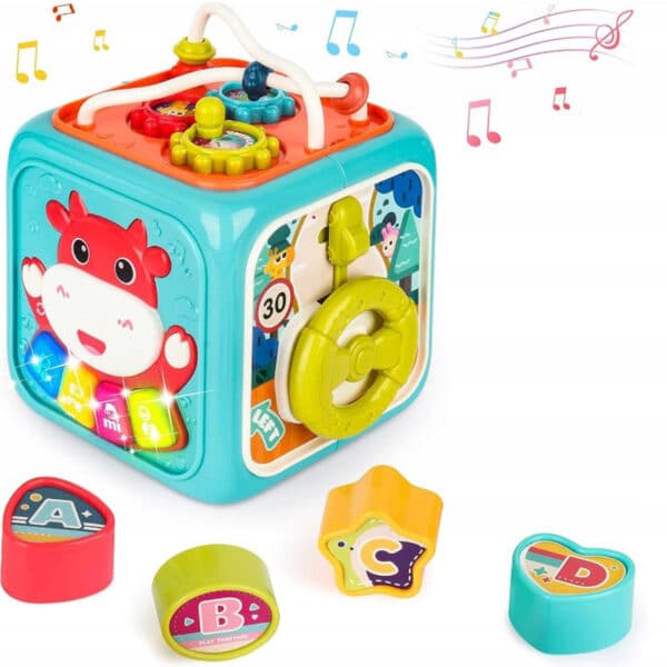 WOOPIE BABY Interaktywna Kostka Sensoryczna Edukacyjna Montessori Sorter 6w1 - 012