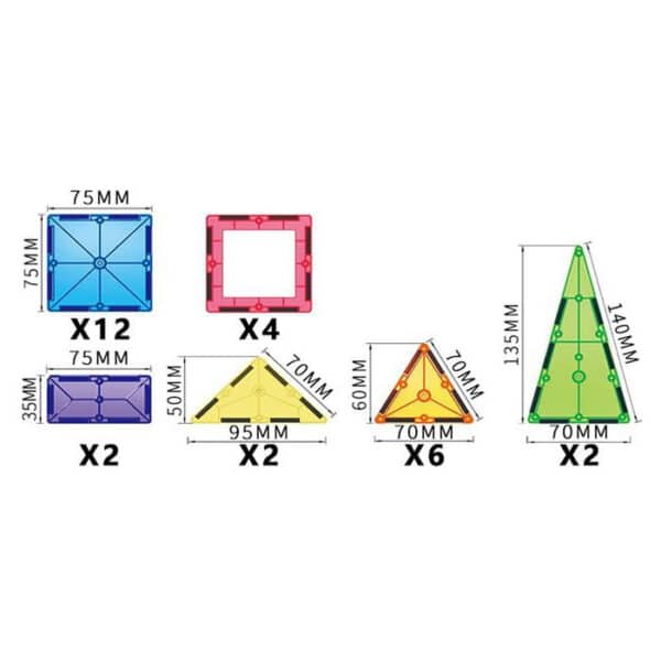 WOOPIE Magnetyczne Klocki Konstrukcyjne Montessori 3D - 015