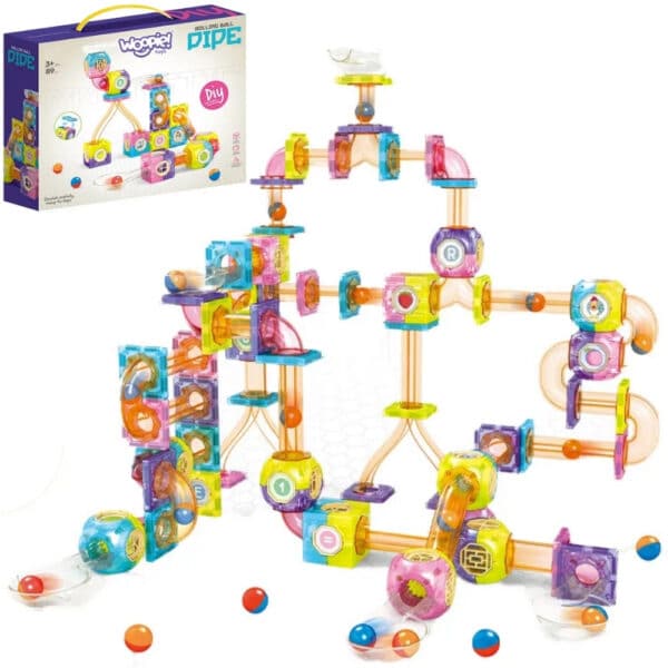 WOOPIE Klocki Magnetyczne Tor Kulkowy 89 el. - 001
