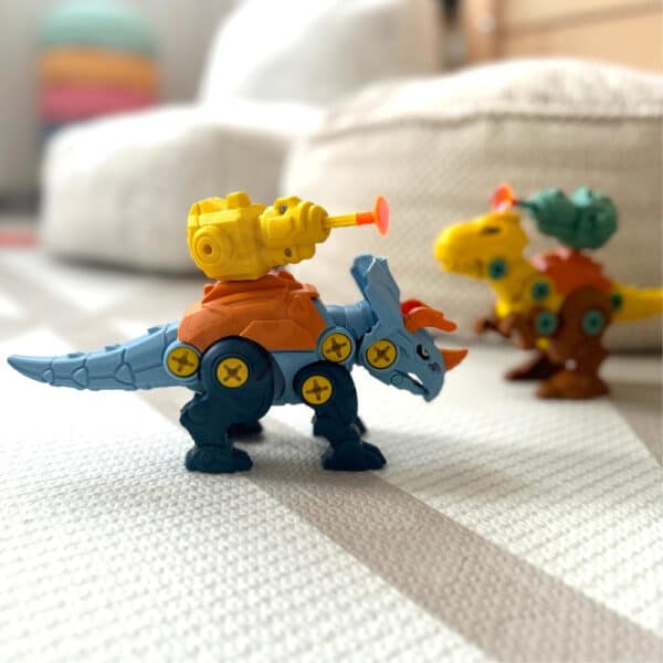 WOOPIE Zestaw Dinozaury do Skręcania 3 szt. Zestaw Konstrukcyjny w Pudełku + Wiertarka i Śrubokręt - 007