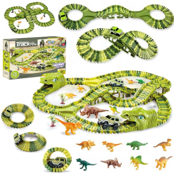 WOOPIE Tor Samochodowy XXL Dinozaury 240 el. - 001