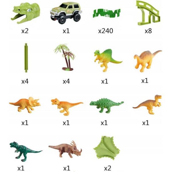 WOOPIE Tor Samochodowy XXL Dinozaury 240 el. - 007