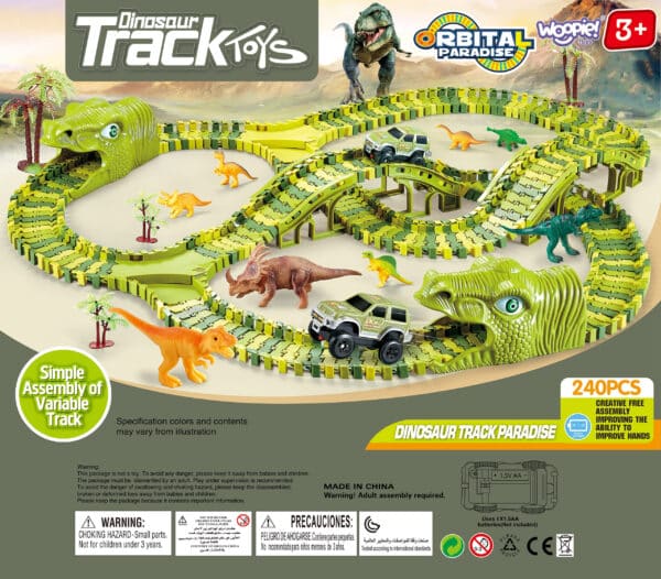 WOOPIE Tor Samochodowy XXL Dinozaury 240 el. - 010