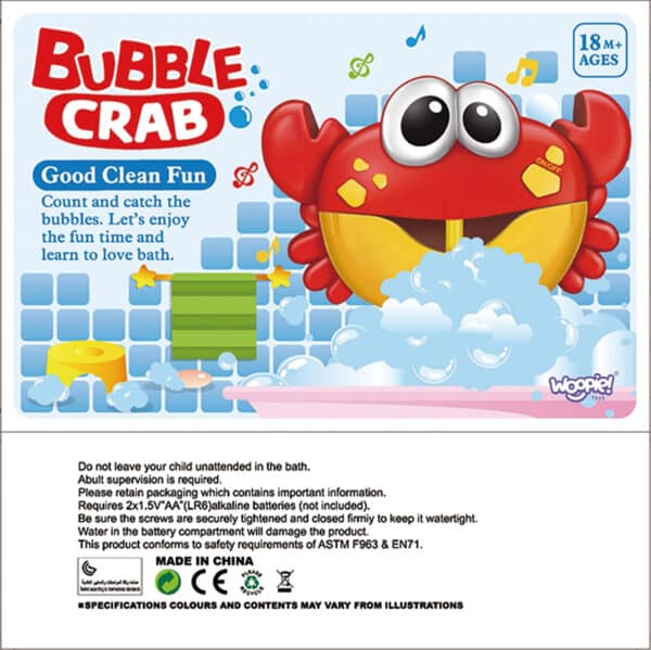 Muzyczny Krab Generator Piany do Wanny - Zabawka Kąpielowa Woopie Baby - 005