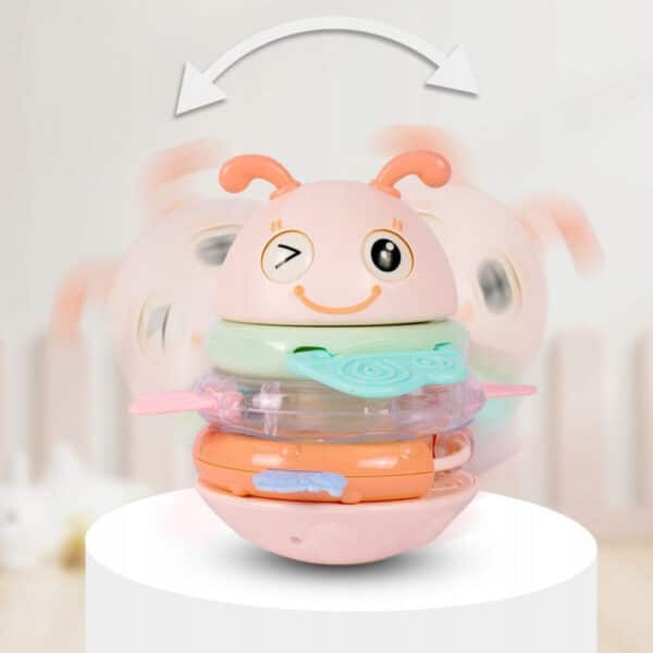 WOOPIE Baby Wańka Wstańka Zabawka Sensoryczna 2w1 Grzechotka Gryzak Różowa - 003