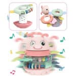 WOOPIE Baby Wańka Wstańka Zabawka Sensoryczna 2w1 Grzechotka Gryzak Różowa - 005