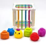 WOOPIE BABY Elastyczna Kostka Sensoryczna Sorter dla Dzieci Zwierzątka + Grzechotka 7 el. - 002
