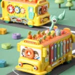 WOOPIE BABY Interaktywny Autobus Montessori Edukacyjny 6w1 Młoteczek Cymbałki +18 m - 002