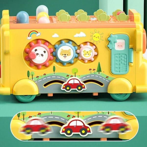 WOOPIE BABY Interaktywny Autobus Montessori Edukacyjny 6w1 Młoteczek Cymbałki +18 m - 004
