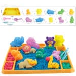 WOOPIE Piasek Kinetyczny 1,2 kg Zestaw XL ZOO Stolik z Foremkami - 007
