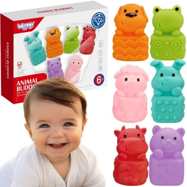 WOOPIE BABY Zwierzątka Sensoryczne Miękkie Zestaw 6 szt - 001