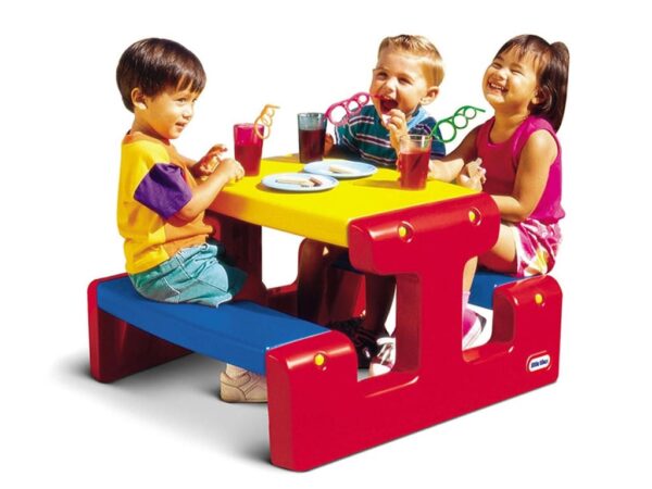 LITTLE TIKES Stół Stolik Piknikowy Czerwono Żółto Niebieski - 002