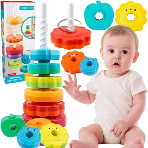 WOOPIE BABY Edukacyjna Piramidka Zakręcona Wieża Zwierzątka - 001