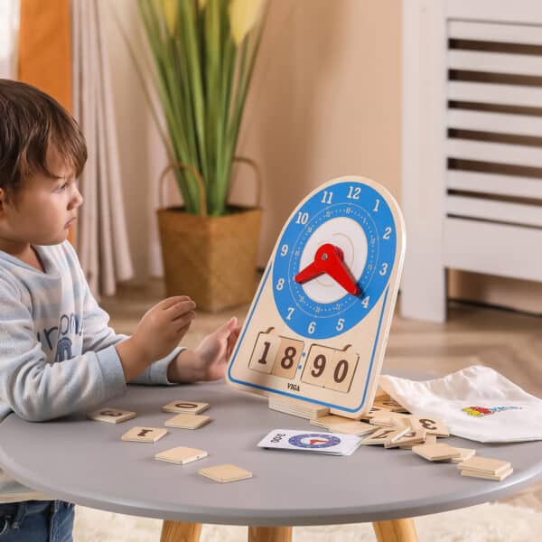 VIGA Drewniany Zegar Nauka Zegara  Czasu Montessori - 005